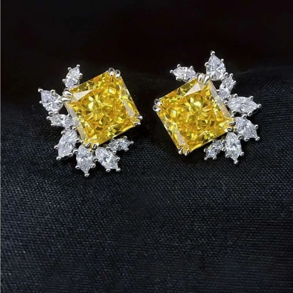 Yellow Gemstone Stud Earrings Q553